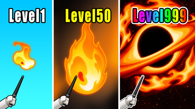 Official Magic Loot artwork showing magic progressing from level 1 to level 1999.
